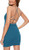 just quella Women Sexy Clubwear Backless Party Dresses Spaghetti Strap Bodycon Mini Dress -M- Teal Bodycon Dress-