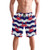 Mens Beach Boardshorts Blue White Wave Stripes Red Crabs Trunks