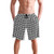 CENHOME Mens Beach Boardshorts Black White Houndstooth Classical Trunks