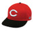 2013 Adult FLAT BRIM Cincinnati Reds Road Red/Black Hat Cap MLB Adjustable