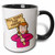 3dRose 117402_4""Funny Humorous Woman Girl With A Sign Will Work For Shrimp" Two Tone Mug 11 oz Black/White