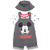 Disney Mickey Mouse Baby Boys French Terry Shortalls T-Shirt Hat Set Grey 6-9 Months
