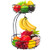 Bextsrack 2-Tier Countertop Fruit Basket Bowl with Banana Hanger for Kitchen- Dining Table- Black