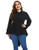 Womens Plus Size Casual Tops Long Sleeve Button Down Shirt Ruffle Blouse Black 24W