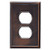Single Duplex Electrical Outlet Cover Questech Screwless Wall Plate Covers | No Visable Screws (Oil Rubbed Bronze)