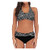 Women's Bandage Bikini Swimsuits Halter Crisscross Wrap Ruched Swimwear Top with Swim Bottoms Two Piece Strappy Bathing Suits Black