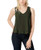 Bar III Womens Ruffle Layered Hem V-Neckline Tank Top -Medium- Native Green-