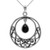 Silvershake Genuine Black Onyx 925 Sterling Silver Celtic Knot Drop Dangle Pendant with 18 Inch Chain Necklace