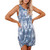 Womens Tie-dye Print Tank Dress-Casual Sleeveless Side Knot Loose Mini T Shirt Dresses Navy
