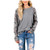 Pumsun Womens Camouflage Print Long Sleeves T-Shirt Loose Casual O-Neck Blouse Tops -S- Gray-