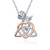 YFN Sterling Silver Celtic Triangle Trinity Knot Necklace Heart Rose Pendant Good Luck Irish Jewelry for Women Gifts -Red Gold-