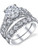 Solid Sterling Silver 925 Engagement Ring Set Bridal Rings with Cubic Zirconia Size 4.5