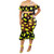 Women's Floral Printed Off Shoulder Crop Top Maxi Skirt Set 2 Piece Outfit Dress Yellow M