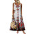 Women Plus Size Dress Summer Casual Loose Sleeveless Floral Print Daily Linen Bohemian Long Maxi Dress White Women Plus Size Dress Summer Casual Loose Sleeveless Floral Print Daily Linen Bohemian Long Maxi Dress White