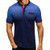 Polo Shirt for Men- F_Gotal Men's T-Shirts Fashion Summer Short Sleeve Gradient Color Buttons Slim Fit Tees Blouse Tops Blue
