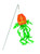In the Breeze 4994 Jack O' Lantern 3D Windsock-Halloween Decoration, 16" on a Wand
