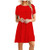Women's O-Neck Knee-Length Dress Solid Color Plain Summer Casual Swing Dress