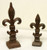 2 pc French Fleur De Lis LYS Finial Large and Small Cast Iron Decor