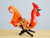 Orange Glass Chicken Sculpture Glass Rooster New Year Gift Animal Collectible Figurine Rooster Hen Ornaments Cock in Glass Child Girl Gift for Chinese New Year