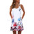 Women Summer Vintage Sleeveless Dress 3D Floral Print Bohe Tank Short Mini Dresses White Women Summer Vintage Sleeveless Dress 3D Floral Print Bohe Tank Short Mini Dresses White