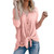 UOFOCO Womens Waffle Knit Tunic Blouse Tie Knot Henley Tops Loose Fitting Bat Wing Plain Shirts -Medium-Pink-
