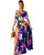 Women Sexy Floral Maxi Dresses - Off Shoulder High Slit Summer Long Dress Blue XLarge Women Sexy Floral Maxi Dresses - Off Shoulder High Slit Summer Long Dress Blue XLarge
