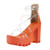 Womens Open Toe Ankle Strap Chunky Block High Heel Dress Party Pump Sandals Orange