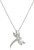Jewelili Sterling Silver Natural White Round Diamond Accent Dragonfly Pendant Necklace- 18inch Rolo Chain