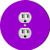 Sam Sandor - Purple Design - Round Light Switch Plate Cover - Outlet Cover