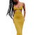 SOLILOQUY Sexy Knitted Cut Out Dress Bodycon Halter Neck Maxi Dress Club Party Beach Strap Long Dress Y2k Streetwear Yellow