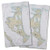 Martha's Vineyard- MA Nautical Chart Hand Towel -Set of 2-