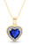 Jewel Zone US Titanic Heart The Ocean Simulated Blue Sapphire  and  White CZ Pendant Necklace 925 Sterling Silver