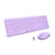 Wireless Keyboard and Mouse Combo- Jelly Comb 2.4GHz Full-Size Compact Wireless Mouse Keyboard with Numeric Keypad for Laptop/PC- Round Keycaps -Purple-