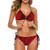 Snakeskin Pattern Art Women Two Piece Halter Padded Top Tie Side Bottom Triangle Bikini Bathing Suit S