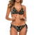 Snakeskin Pattern Art Women Two Piece Halter Padded Top Tie Side Bottom Triangle Bikini Bathing Suit S