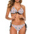 Pineapple Artwork Women Two Piece Halter Padded Top Tie Side Bottom Triangle Bikini Bathing Suit M