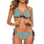 Pineapple Artwork Women Two Piece Halter Padded Top Tie Side Bottom Triangle Bikini Bathing Suit M