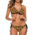 Pineapple Artwork Women Two Piece Halter Padded Top Tie Side Bottom Triangle Bikini Bathing Suit M