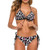 Leopard Women Two Piece Halter Padded Top Tie Side Bottom Triangle Bikini Bathing Suit S