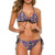Snakeskin Pattern Art Women Two Piece Halter Padded Top Tie Side Bottom Triangle Bikini Bathing Suit M