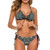 Snakeskin Pattern Art Women Two Piece Halter Padded Top Tie Side Bottom Triangle Bikini Bathing Suit M