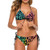 Leopard Women Two Piece Halter Padded Top Tie Side Bottom Triangle Bikini Bathing Suit 2XL