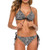 Leopard Women Two Piece Halter Padded Top Tie Side Bottom Triangle Bikini Bathing Suit L