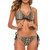 Snakeskin Pattern Art Women Two Piece Halter Padded Top Tie Side Bottom Triangle Bikini Bathing Suit L