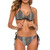 Snakeskin Pattern Art Women Two Piece Halter Padded Top Tie Side Bottom Triangle Bikini Bathing Suit L