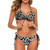 Leopard Women Two Piece Halter Padded Top Tie Side Bottom Triangle Bikini Bathing Suit M