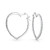 Heart Shaped Inside Out Cubic Zirconia Pave CZ Large Hoop Earrings For Women Girlfriend Silver Tone Brass 1.5 In Dia