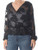 bar III Women's Burnout Peplum Top- Deep Black -Large-