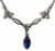 Moon Maiden Jewelry Celtic Triquetra Trinity Knot Silver Necklace Dark Blue