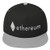 VANN'S PRODUCTS LLC. Ethereum ETH Crypto DeFi Cryptocurrency Embroidered Hat Snapback Flat Bill Cap Black/Grey